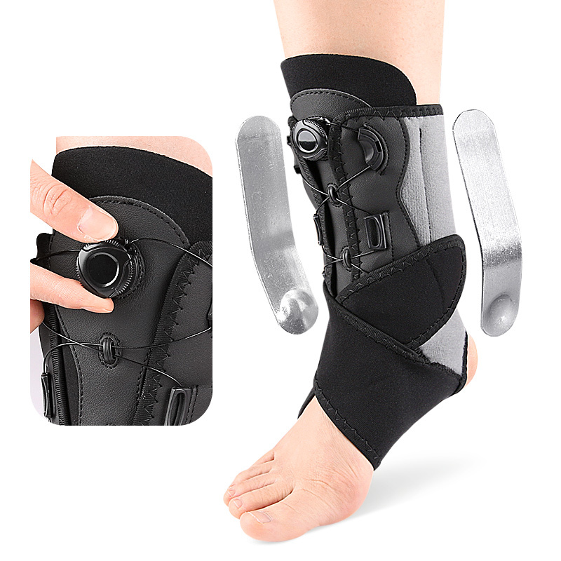 Neoprene ankle stabilizer brace with side supports and a figure-eight strap